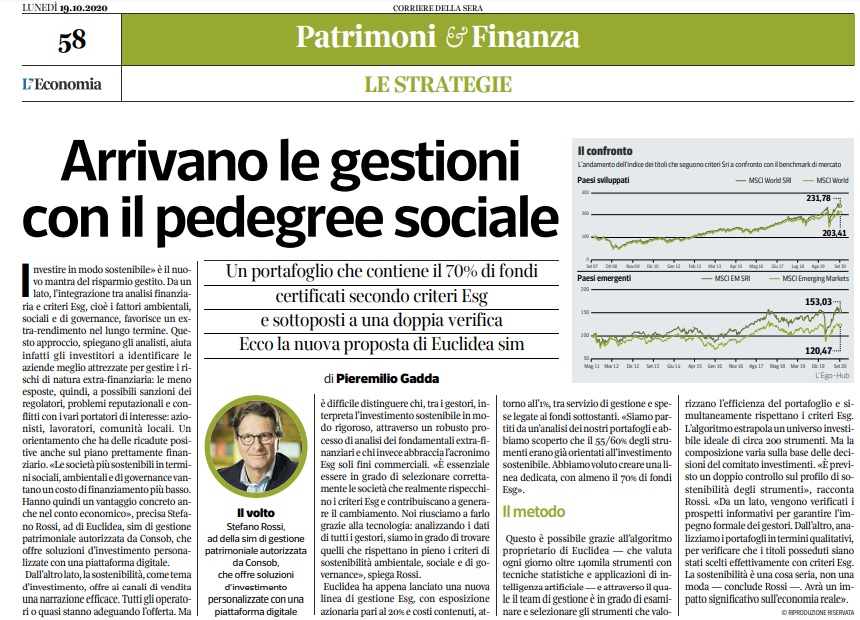 Euclidea Green ESG Corriere della Sera